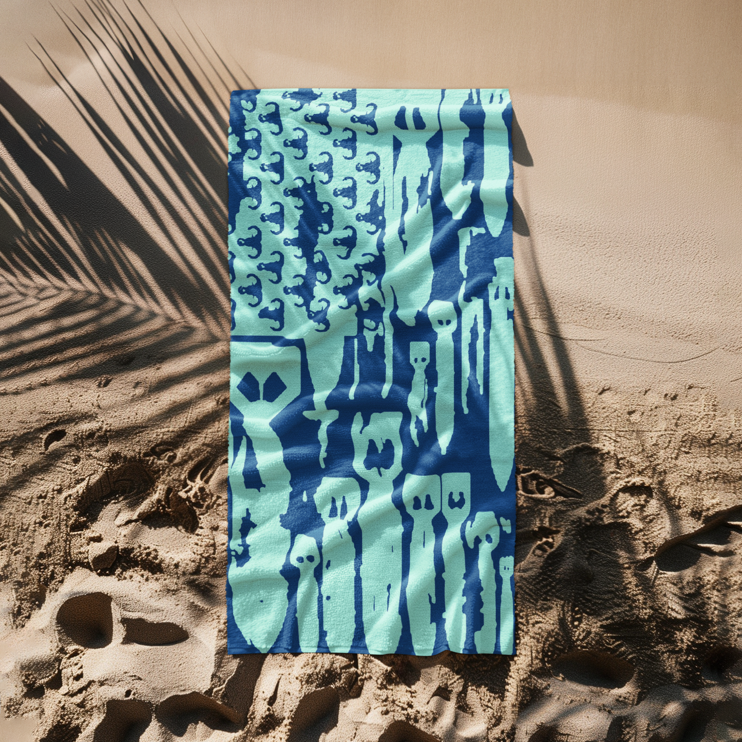 Print On Demand - Beach Towel - "EOD Bomb Flag" (Blues)
