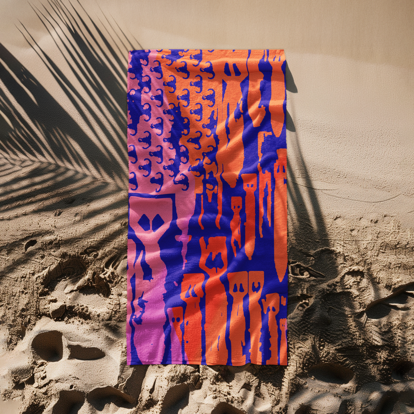 Print On Demand - Beach Towel - "EOD Bomb Flag" (Pink/Orange/Blue)