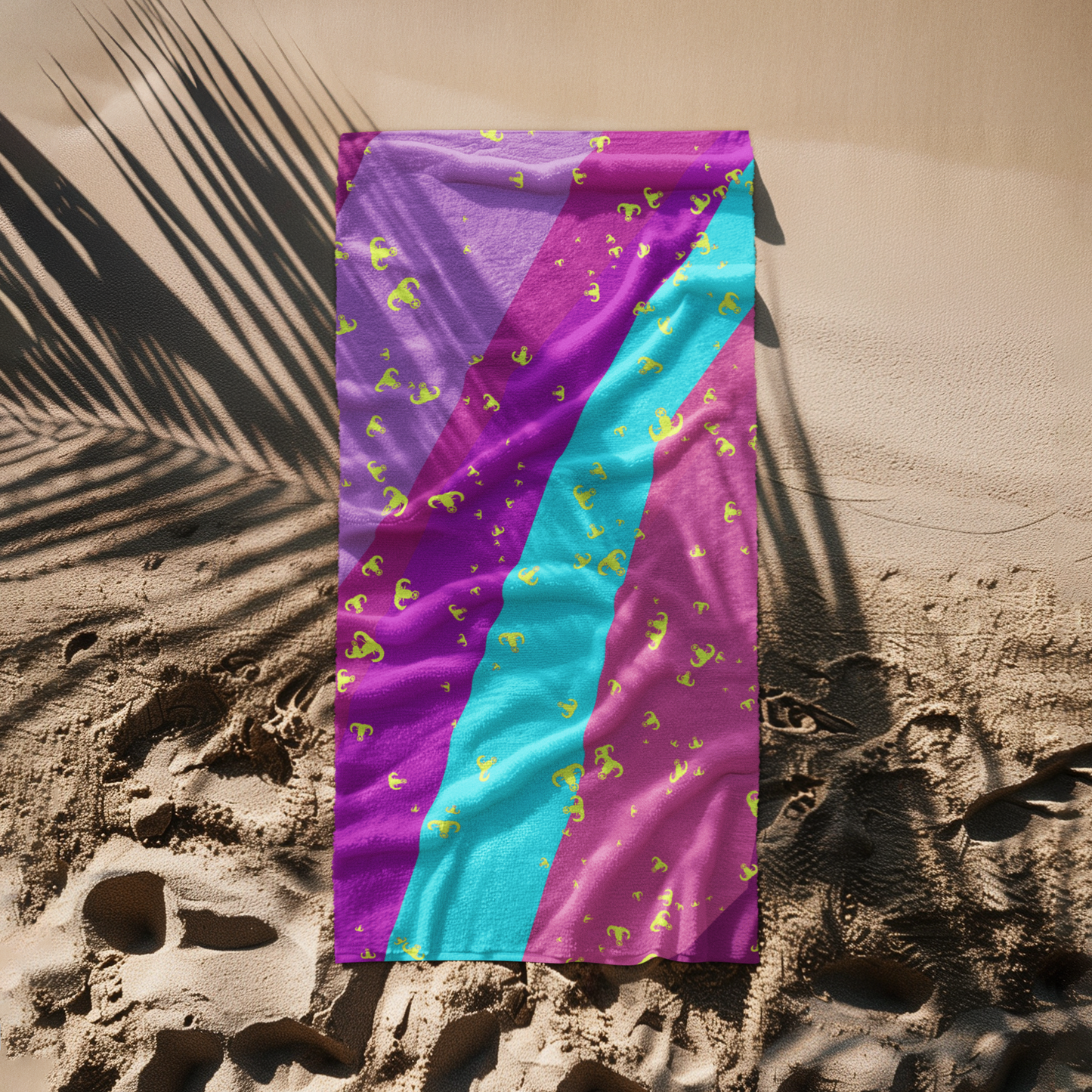 Print On Demand - Beach Towel - "EOD Confetti & Stripes"