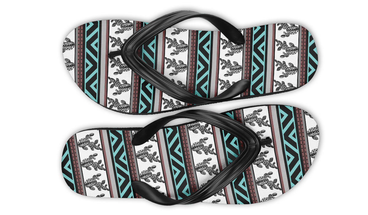 Print On Demand - Flip Flops - "Aztec Prickly Pear"