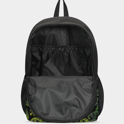 Print On Demand - Duo-Zip Backpack - "EOD Mixed Badges" (Lemon Lime on Black)