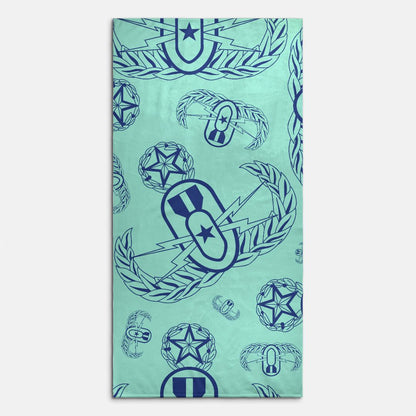 Print On Demand  - Beach Towel - "EOD Badges x 3" Blues