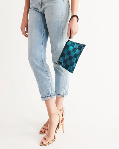 Print On Demand  - Crossbody/Wristlet - "EOD Buffoulage Checkered Flag" (Teal)