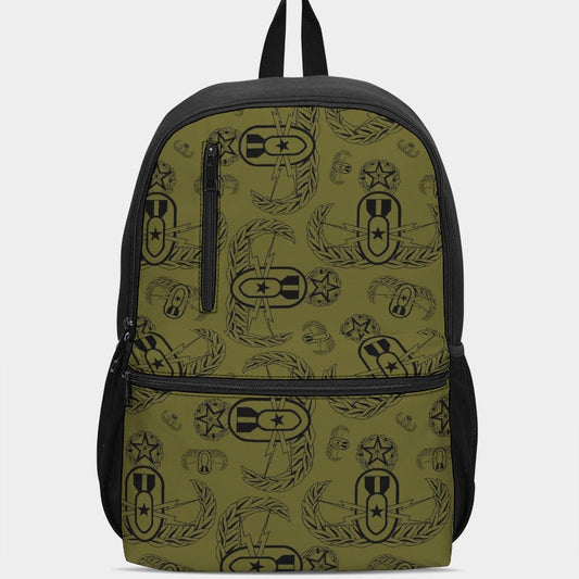 Print On demand - Duo-Zip Backpack - "EOD Badges x 3" (OD Green)