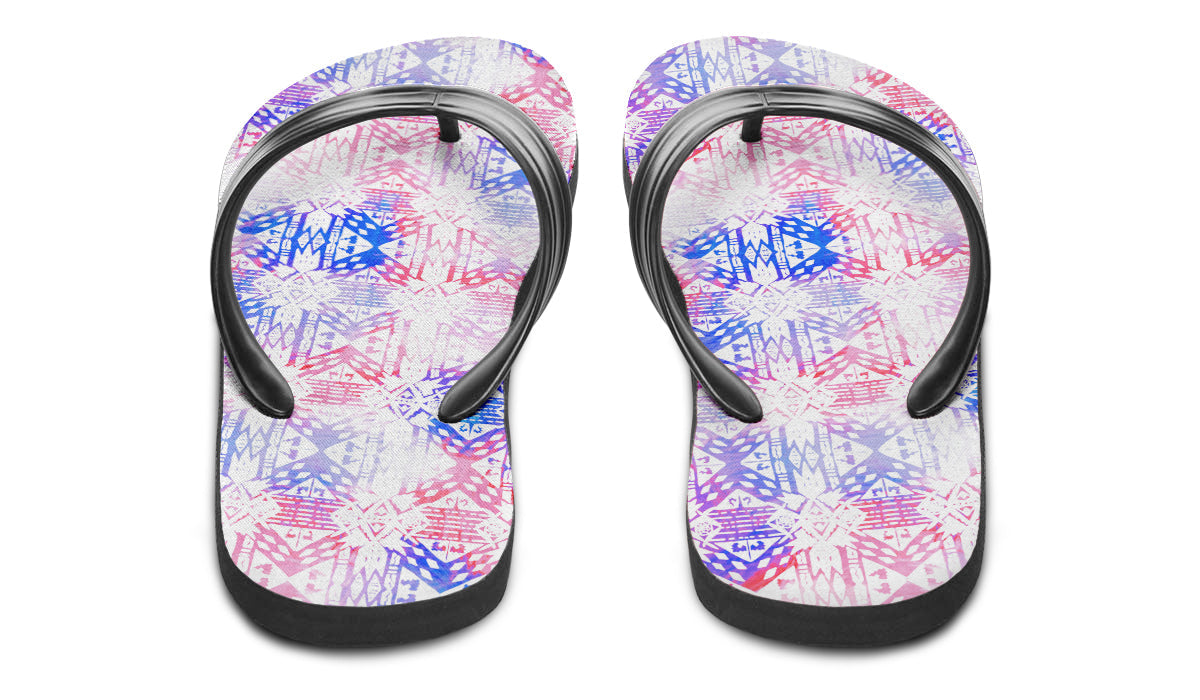 Print On Demand - Flip Flops - "Aztec Ombre" (Red, White, & Blue)