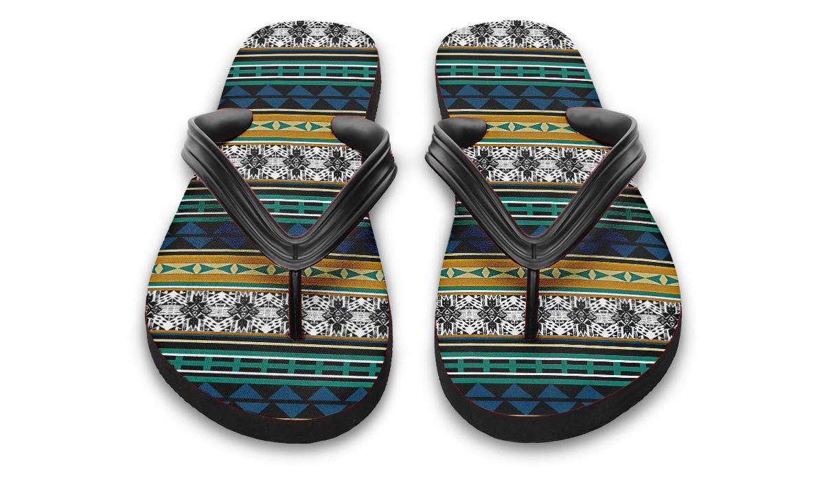 Print On Demand - Flip Flops - "Aztec Verde"