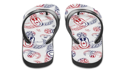 Flip Flops - "EOD Badges x 3" (Red, White, & Blue) Size 5/6