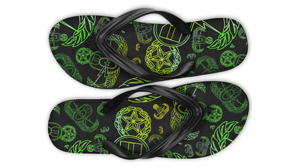 Flip Flops - "EOD Mixed Badges" (Lemon Lime on Black)