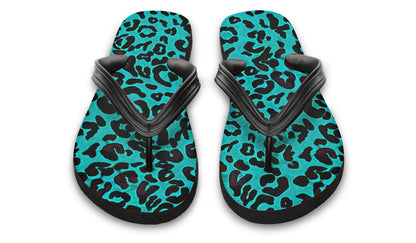 Print On Demand - Flip Flops - "Leopard" (Turquoise)