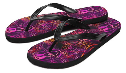 Flip Flops - "It's 5 o'clock Somewhere" (Yellow/Orange/Purple) Size 5/6