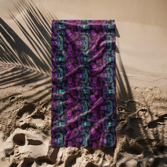 Print On Demand  - Beach Towel - "EOD Ombre"(Purple/Pink/Turquoise)