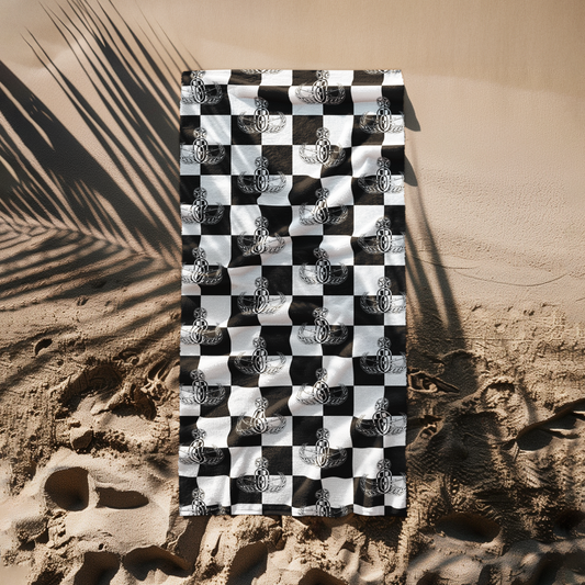 Print On Demand - Beach Towel - "EOD Checkered Flag"