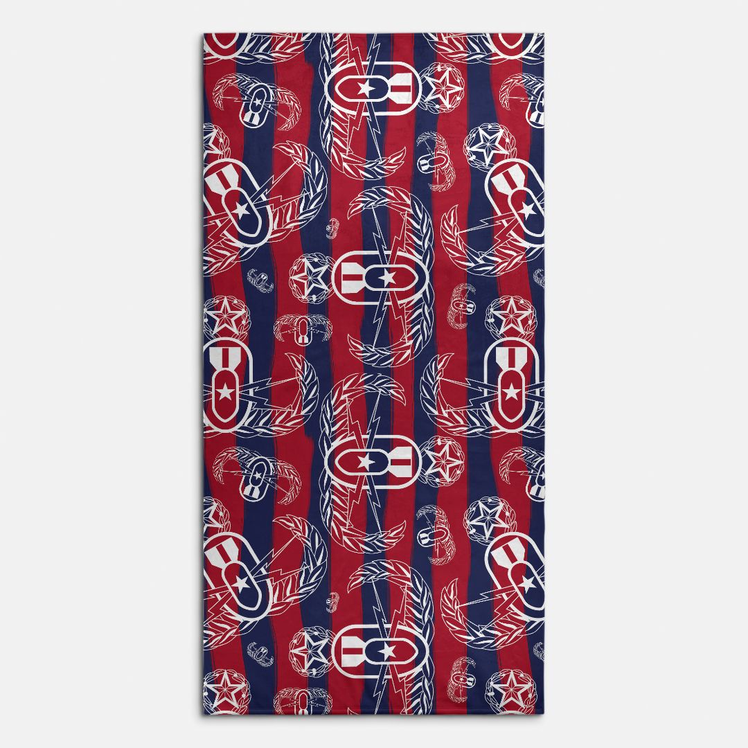 Print On Demand  - Beach Towel - "Badges & Stripes"