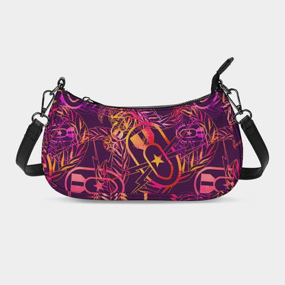 Petite Canvas Purse - "It's 5 o'clock Somewhere" (Yellow/Orange/Purple)