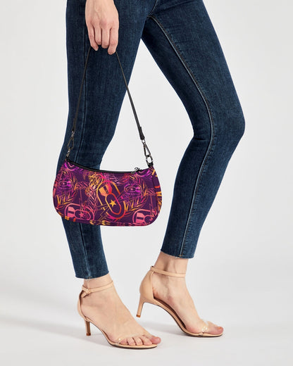 Petite Canvas Purse - "It's 5 o'clock Somewhere" (Yellow/Orange/Purple)